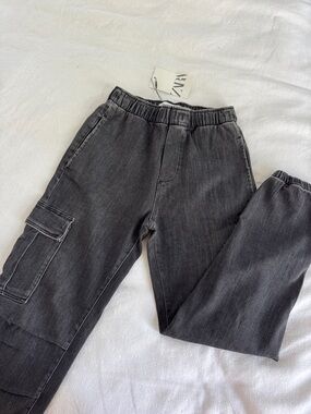 Boys Zara Charcoal Cargo Jogger Pants